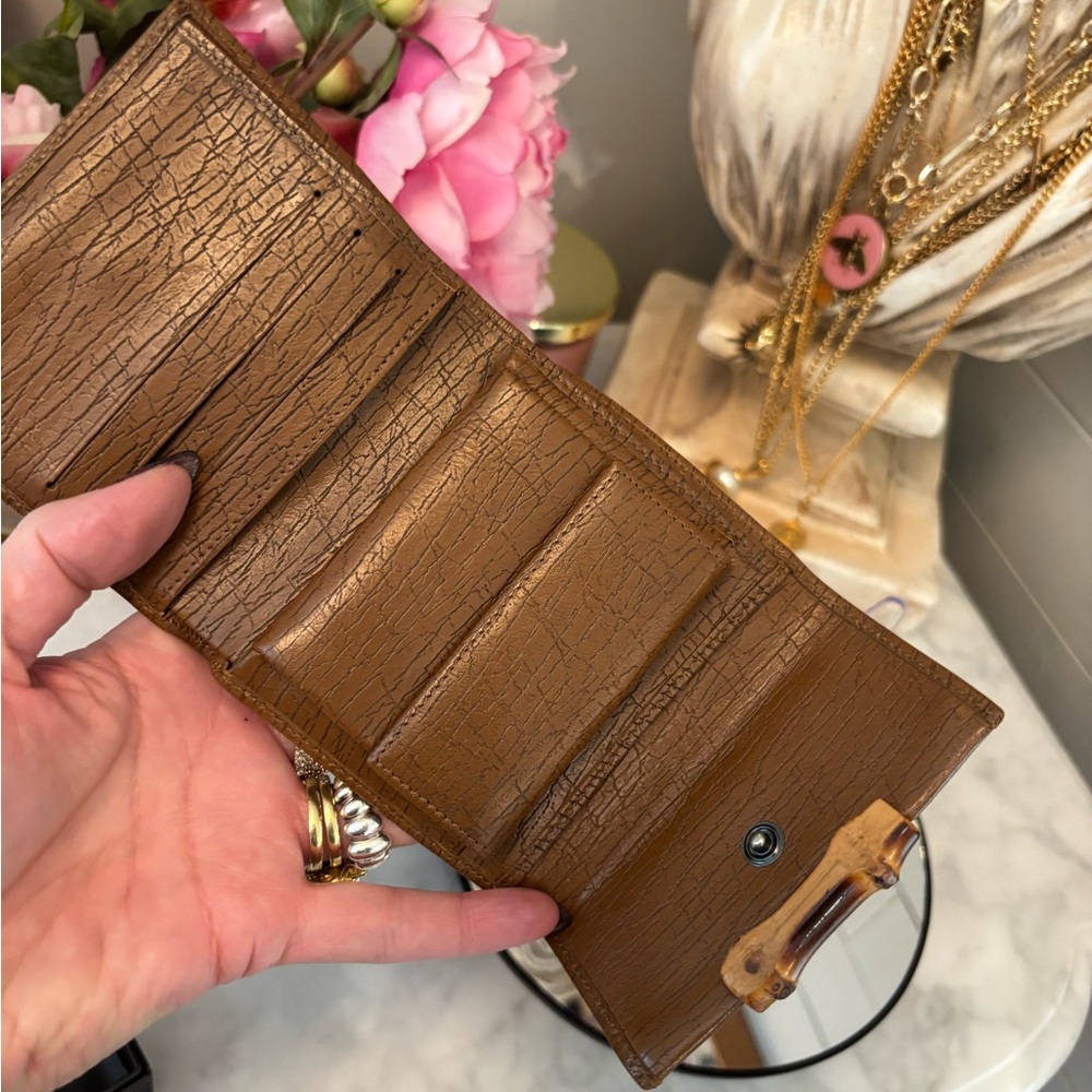 Gucci Bamboo Canvas Compact Wallet - Brown Monogram - Picture 7 of 16